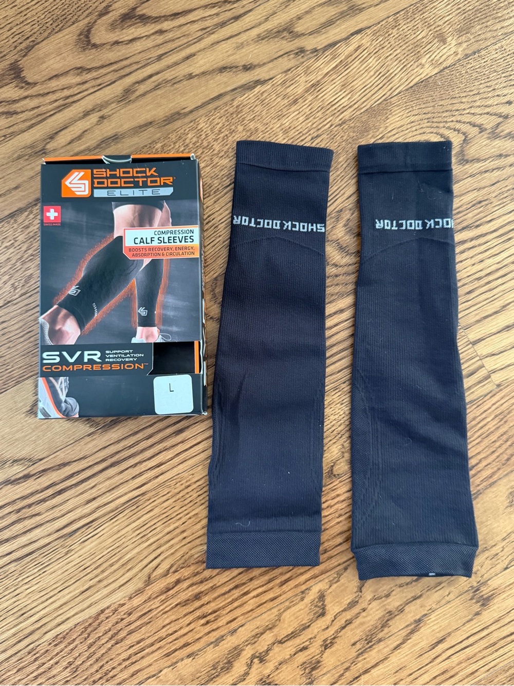 Shock Doctor - Elite Black Compression Calf Sleeves - Large